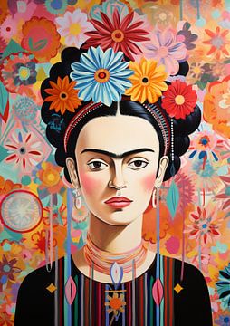 Frida Khalo fleurs colorées sur Bianca ter Riet