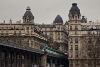 Parijs met metrolijn 6 over de Pont de Bir Hakeim.