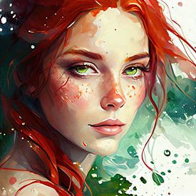 Watercolor Little Mermaid by Chromatic Fusion Studio