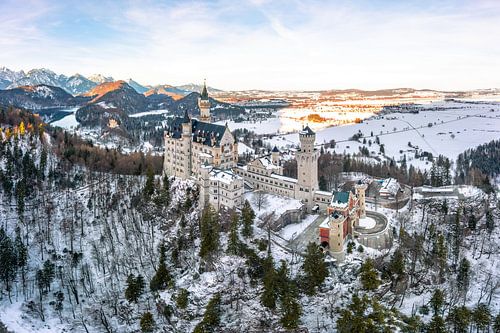 Château royal de Neuschwanstein en hiver, Bavière, Allemagne
