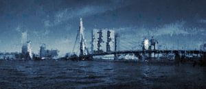 Panoramablick auf die Erasmusbrücke in Rotterdam
