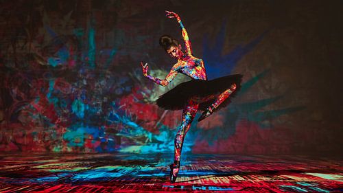 Dans van Textuur: Een Expressionistische Ballerina