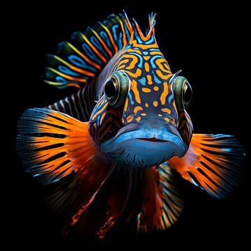 Portrait d'un poisson mandarin sur TheXclusive Art