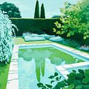 Summer pool in the green by Vlindertuin Art thumbnail