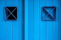 Fond de porte en bois bleu abstraction par Dieter Walther Aperçu