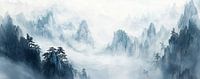 China Landschaft | Nebel über Bergen