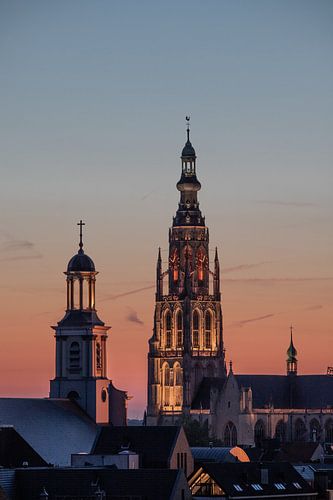 Breda - Grote Kerk - Zonsondergang