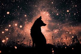 Silhouette de renard sous un ciel étoilé sur Art & Soul Creations