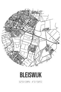 Bleiswijk (Zuid-Holland) | Landkaart | Zwart-wit van MijnStadsPoster