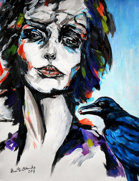 Woman and Raven by Eberhard Schmidt-Dranske