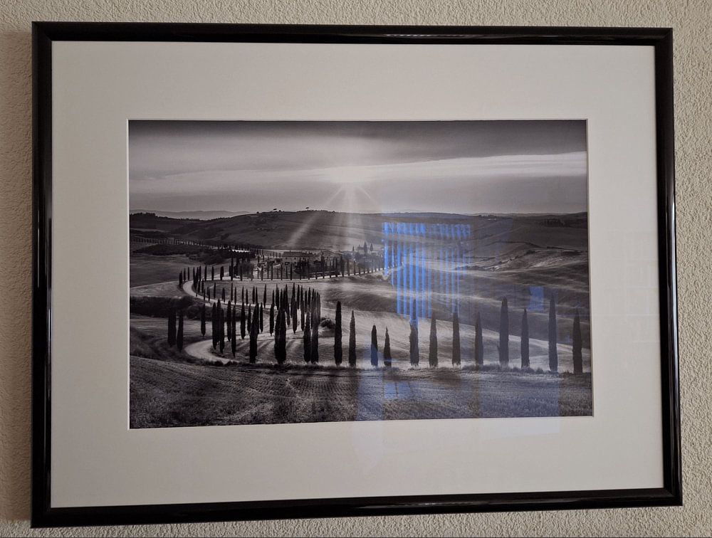 Paysage toscan en Italie en noir et blanc.  par Manfred Voss, Photographie Noir et Blanc 