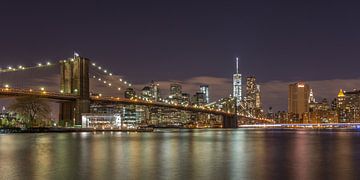 New York Skyline - Brooklyn Bridge (2) van Tux Photography