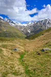 Bergblick in den Tiroler Alpen in der Nähe des Dorfes Vent in Austira