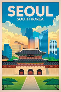 Seoul, Zuid-Korea. van Poster Art Shop