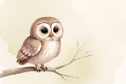 Schattige uil op een tak
