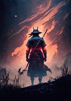 samurai warrior make a very long journey