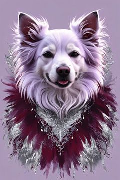 Elegante hond met sierlijke veren van Art & Soul Creations