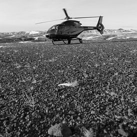 Helikopter vlucht tijdens de Ijslandse winter van Guido Boogert