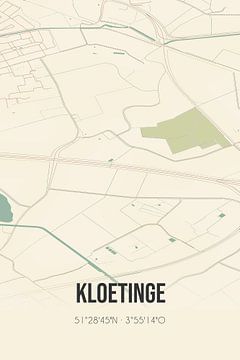 Vintage map of Kloetinge (Zeeland) by Rezona