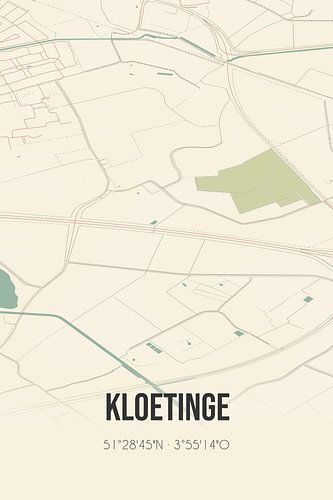 Alte Landkarte von Kloetinge (Zeeland)