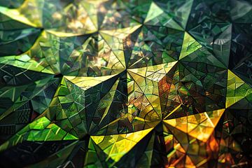 Verkenning in Smaragd – Tijdloze Abstracte Kunst  van Vlindertuin-Art