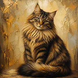 Katzenkunst-Sammlung – Norwegische Waldkatze 1 von Johannas Art Creations