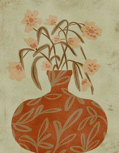 Vase en terre cuite « Fleurs »