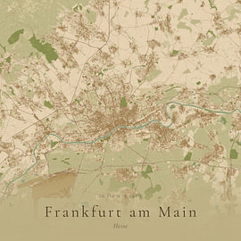 Historische Landkarte von Frankfurt am Main, Deutschland
