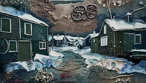 Village street in the polar region