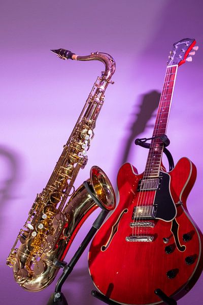 Saxofoon en Gitaar van Antoon van Osch