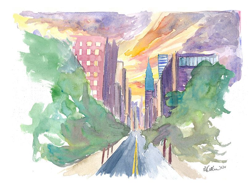 New York City Lexington Avenue View of the skyline by Markus Bleichner