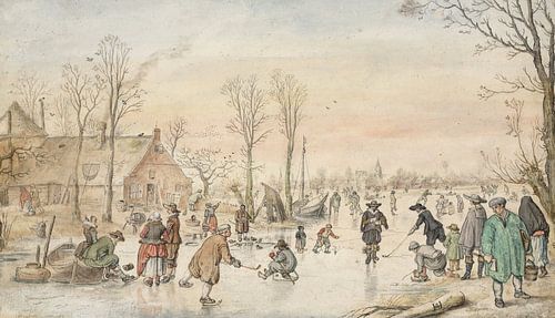 IJsvermaak op de boerderij, Hendrick Avercamp