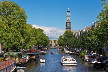 Prinsengracht en Westerkerk Amsterdam van Anton de Zeeuw