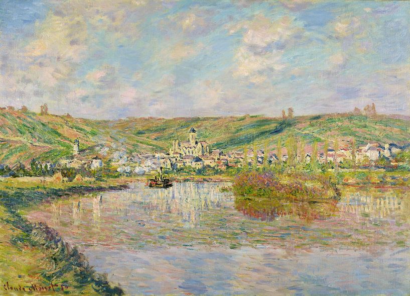 Claude Monet, Spätnachmittag in Vetheuil von finemasterpiece