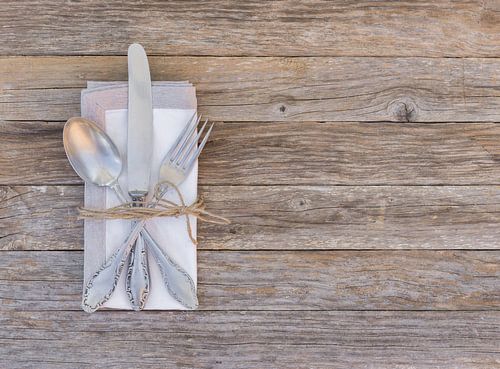 Diner, menu tafel plaats instelling met servet