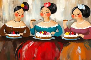 Kuchen essen mit meinen Freunden