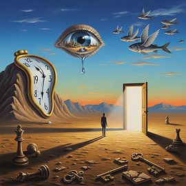 Droom Mirage - Surrealisme Fantasie Kunst Schilderij van Aden Pink Galerry