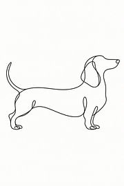 A love of dachshunds in a flowing line by Patrick Wittling
