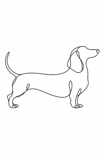 A love of dachshunds in a flowing line
