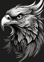 Majestic Falcon in Black and White 06