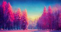 Magisch winterlandschap met bomen en sneeuw Illustratie 03 van Animaflora PicsStock thumbnail