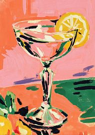 Zitronen-Cocktail in Rosa und Orange von Niklas Maximilian