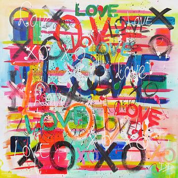 Streetart Love you XO XO van Danielle Ducheine