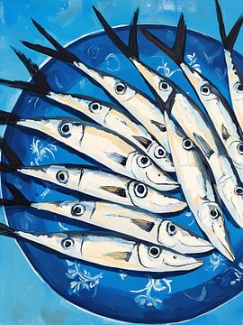 Sardines in plate by haroulita