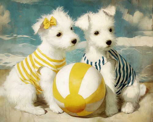 Vintage Beach Fun by Jacky