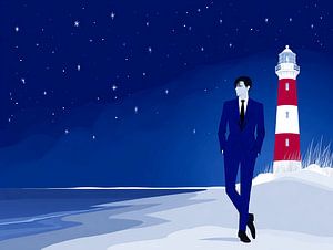The Man in the Suit at the Ameland Lighthouse