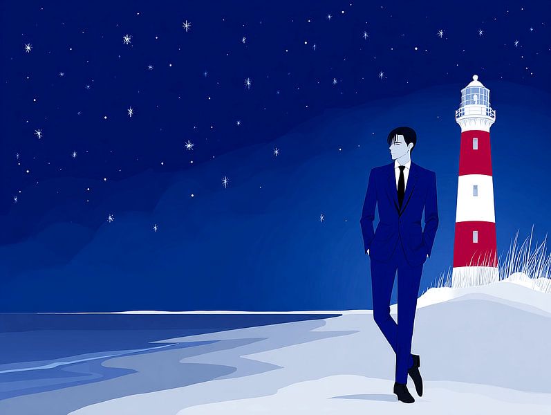 The Man in the Suit at the Ameland Lighthouse by Karina Brouwer