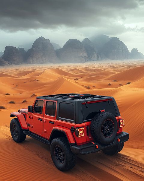 Robuuste Jeep Wrangler in Majestic Dunes van Lufy