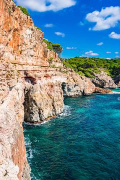 Rough seaside on Mallorca island, cliffs rocky coastline by Alex Winter