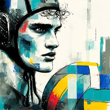 Water Polo Hero In Abstraction by Karina Brouwer